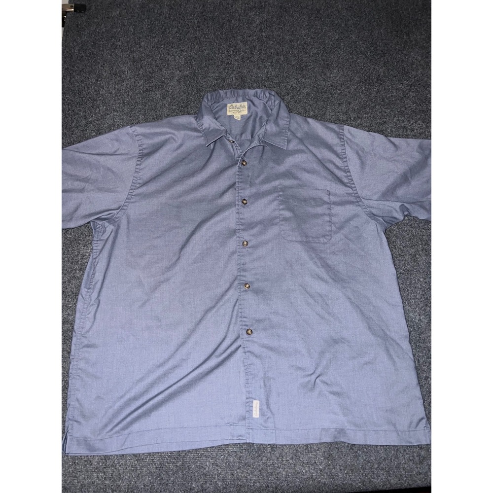 Cabelas Mens 2XL Blue Short Sleeve Button Down Shirt M10-SH314
